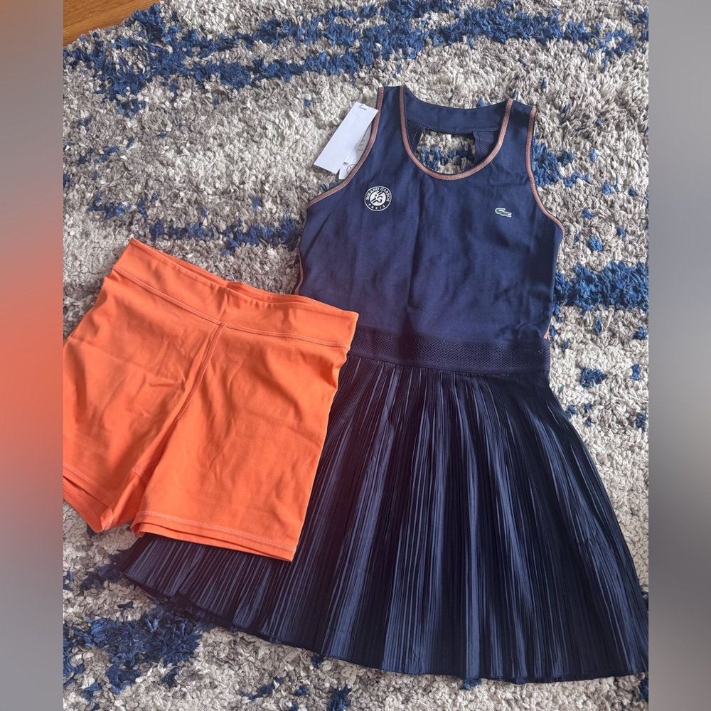 Lacoste x Roland Garros Tennis dress with Shorts 2pcs Size 40 - 8 Brand New!